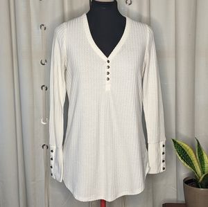 Chaser waffle weave thermal henley shirt Medium